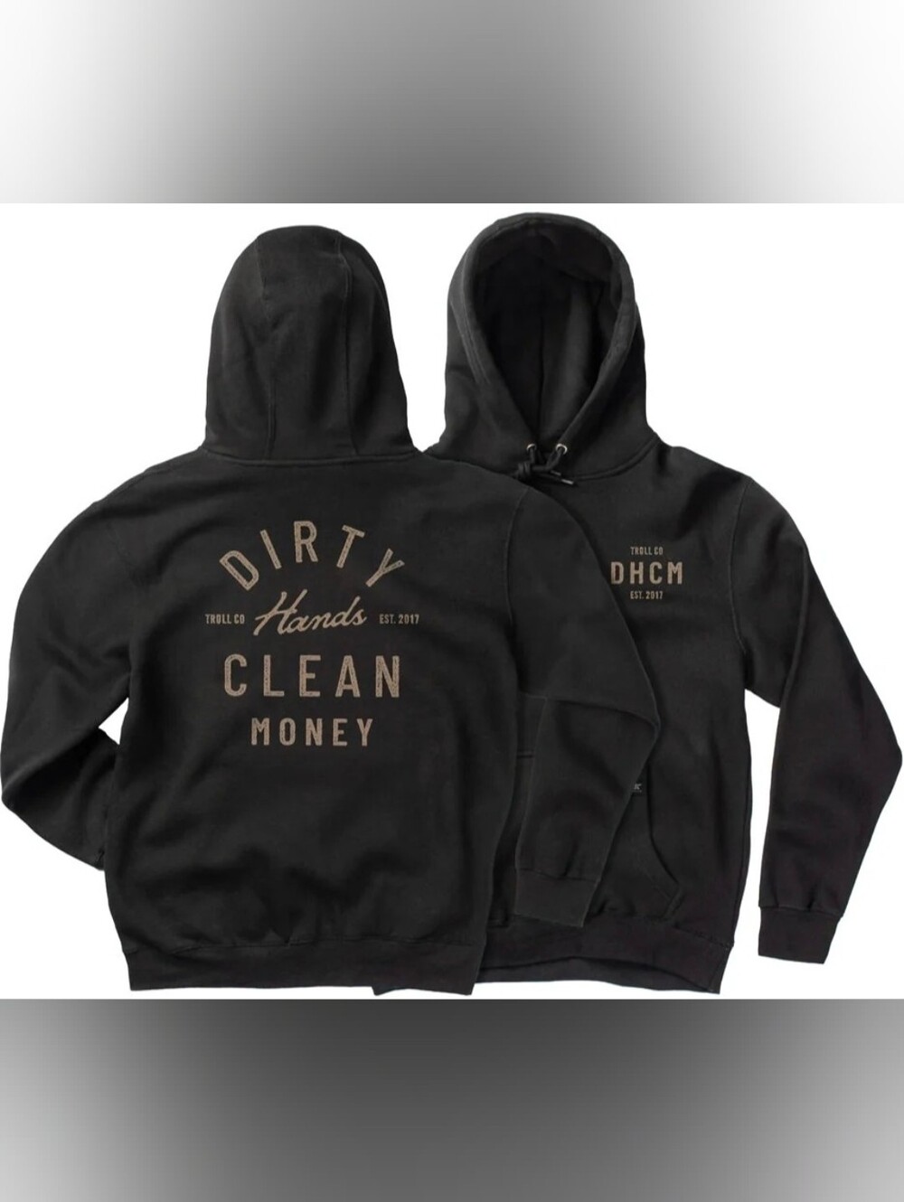 Troll Co. Dirty Hands Clean Money Black Women's 2xl Pullover Hoodie Sweatshirt